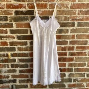 Vintage White Lace Trim Slip Dress or Nightie